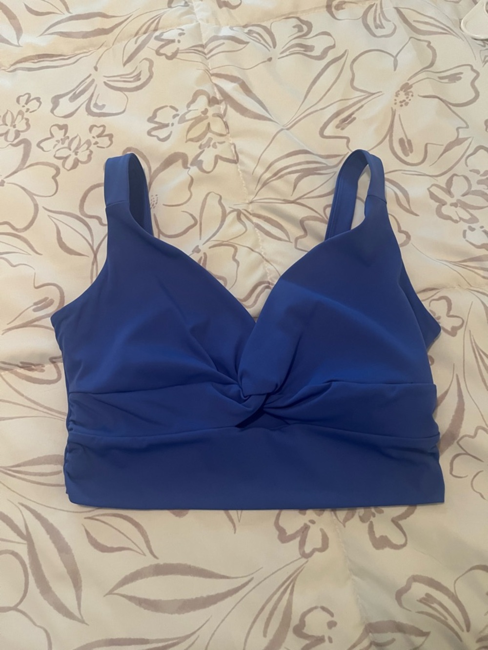 Halara Blue Twist-Front Bralette Sports Bra